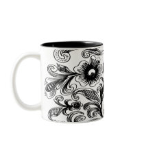 élégance florale noire et blanche