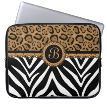 Elegant Gestreept Laptop van het Monogram van het  Computer Sleeve Hoes