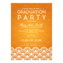 Elegant Graduation Party Scallop Orange invitations