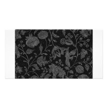 Elegant zwart bloemenpatroon fotokaarten