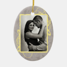 Elegante Grijze en Rode Vintage Foto Kerst Ornamenten