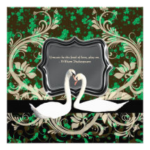 Elegante Ierse vintage verlovingklaver Custom Uitnodigingen
