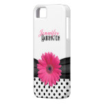 Elegante Roze iPhone 5 van de Stip van Gerbera Dai iPhone 5 Hoesjes