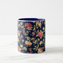 Elegante Vintage Bloemen nam Mok toe