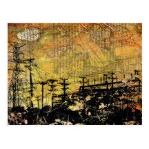 Elektrisch Cityscape Briefkaart Wenskaarten