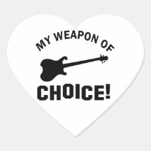 Elektrische Gitaar mijn wapen van keus Hartvormige Stickers