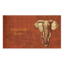 Éléphant de safari de chèque-cadeau modèles de cartes de visite