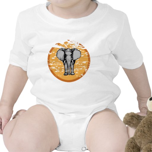 Éléphant et Sun vintage T-shirt