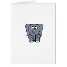 Éléphant mignon Clipart de bande dessinée Cartes De Vœux