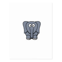 Éléphant mignon Clipart de bande dessinée Carte Postale