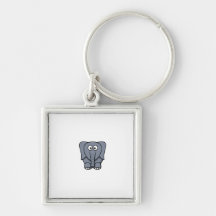 Éléphant mignon Clipart de bande dessinée Porte-clef