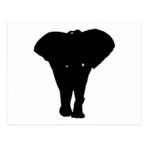 Éléphant noir et blanc d'art de bruit cartes postales