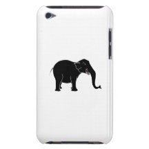 Éléphant riant noir coque barely there iPod