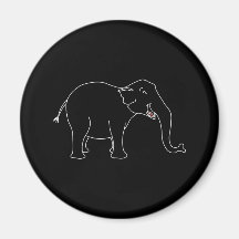 Éléphant riant noir magnets pour réfrigérateur
