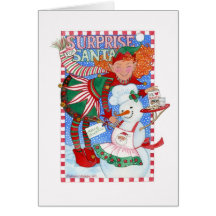 Elf et la surprise du bonhomme de neige pour Père  Carte De Vœux