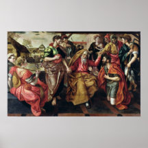 Eliezer die om Rebecca vragen Isaac, 1562 te huwen Afdruk