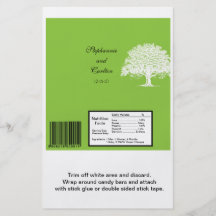 Emballage de barre mariage vert/blanc d'arbre de r prospectus personnalisés