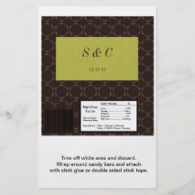 Emballage de Hershey de Brown vintage/mariage vert Tract Customisé
