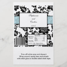 Emballage de mariage damassé Hershey floral noir/b Prospectus En Couleur