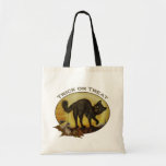 Emballages vintages de toile de chat noir sac