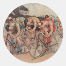Emballez à la ligne - cadeau vintage de course de  autocollants ronds