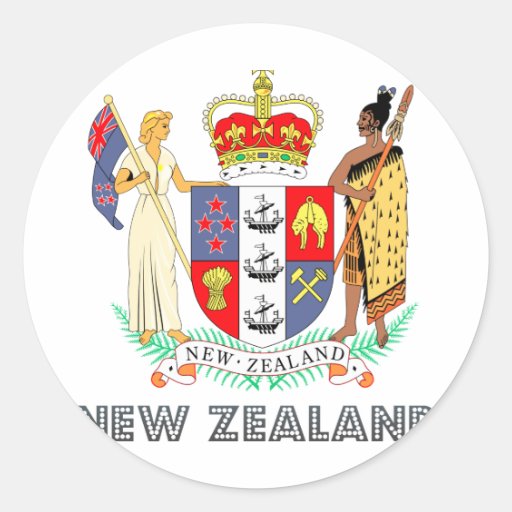 Emblème néo-zélandais adhésifs ronds