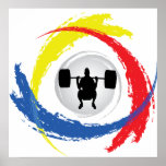 Emblème tricolore d'haltérophilie affiches