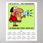 Employé soumis à une contrainte 2013 par calendrie affiche