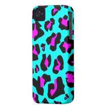Empreinte de léopard frais de rose/Aqua - cas de l Coques iPhone 4 Case-Mate
