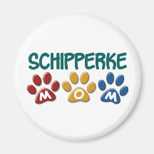 Empreinte de patte 1 de maman de SCHIPPERKE Aimants