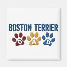Empreinte de patte 1 de PAPA de BOSTON TERRIER Aimant Pour Réfrigérateur