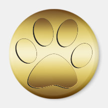 EMPREINTE DE PATTE D'OR MAGNETS POUR RÉFRIGÉRATEUR