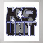 Empreinte de patte d'unité de la police K9 Posters