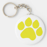 Empreinte de patte jaune Keychain Porte-clefs