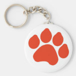 Empreinte de patte rouge Keychain Porte-clés