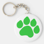 Empreinte de patte vert Keychain Porte-clé