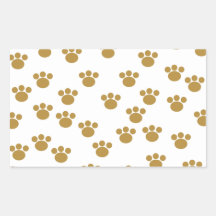 Empreintes de pattes animaux. Brown et modèle blan Autocollants Rectangulaires