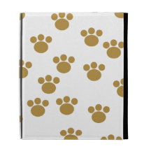 Empreintes de pattes animaux. Brown et modèle blan Coque iPad