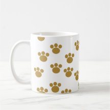 Empreintes de pattes animaux. Brown et modèle blan Tasses