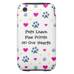 Empreintes de pattes de congé d'animaux familiers  coque tough iPhone 3