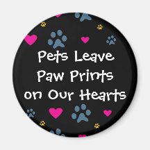 Empreintes de pattes de congé d'animaux familiers  magnets pour réfrigérateur