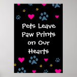 Empreintes de pattes de congé d'animaux familiers  posters