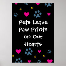 Empreintes de pattes de congé d'animaux familiers  posters