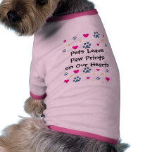 Empreintes de pattes de congé d'animaux familiers  tee-shirts pour animaux domestiques