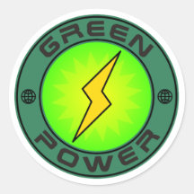 Énergie verte autocollant rond
