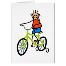 Enfant de bicyclette carte de vœux