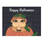 Enfant de Quantum dans un citrouille de Halloween Carte Postale