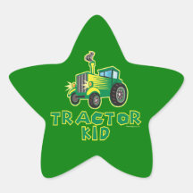 Enfant de tracteur, vert autocollant en étoile