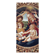 Enfant et cinq anges Tondo de Mary et du Christ Carte Double En Couleur