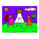 enfants bénis carte postale